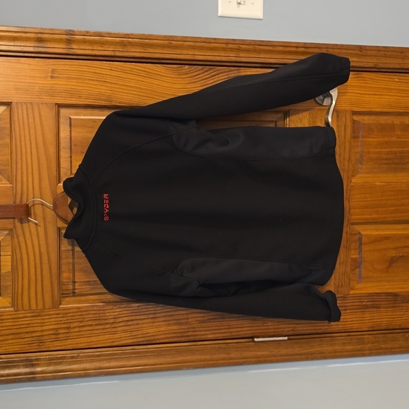 Spyder Men's Qtr Zip Black Pullover with Pockets and Microfleece Lining - Picture 3 of 10